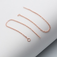 Breloques en argent sterling 925 pour boucles d'oreilles pendantes, longueur 10 cm, chaînes d'oreille en or rose avec boucle, fabrication de bijoux pour femmes en DIY