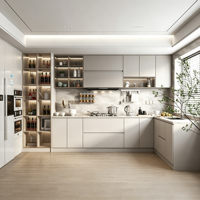 Fabrication sur mesure de systèmes d'armoires de cuisine intelligents, armoires de cuisine en bois pour projets immobiliers mondiaux