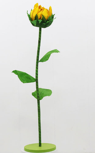Décorations de scène de mariage en papier fait à la main tournesols artificiels en plastique grande grande tête tournesol géant - Product Image 2