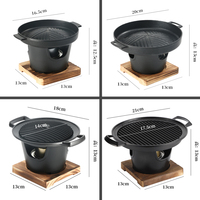 Grill coréen en fonte d'aluminium, mini-grill portable sans fumée pour une personne, quatre tailles disponibles, plaque de barbecue d'extérieur