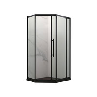 Cabine de douche coulissante noire économique et moderne, cabines de douche Diamond pour salle de bain