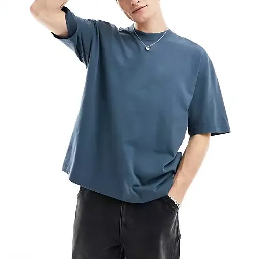 कस्टम वस्त्र निर्माता प्लस साइज पुरुषों के लिए ड्रॉप शोल्डर मोटी सूती टीशर्ट पुरुषों के लिए एंटी-श्रिंक ओवरसाइज शॉर्ट स्लीव टी शर्ट