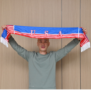 ผ้าพันคอเชียร์ฟุตบอลฟุตบอลโลก 2026 แบบสองด้าน พิมพ์โลโก้ตามสั่ง สำหรับแฟนบอล งานเฉลิมฉลอง งานส่งเสริมการขาย และตกแต่ง - Product Image 5