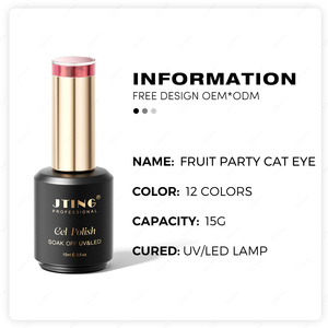 Jting Công Thức Mới Bên Trái Cây Mèo Mắt Gel Đánh Bóng 12 Màu Sắc Mèo Mắt Gel Sơn Móng Tay Bộ Sưu Tập OEM/ODM Miễn Phí Thiết Kế Nhãn Hiệu Riêng - Product Image 2
