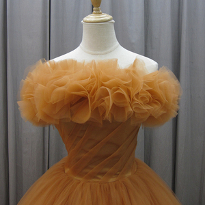 Robe de demoiselle d'honneur sans bretelles en forme de citrouille, robe de soirée longue élégante, robe vintage Mz0040 - Product Image 5
