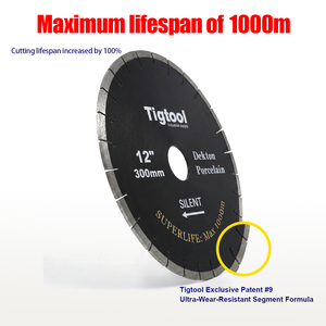 <span class=keywords><strong>Superlife</strong></span> Max 1000m Coupe sans copeaux 45 °   Lame de scie silencieuse pour coupe d'angle Tigtool 12''/300mm pour Dekton/Porcelaine/Pierre frittée - Product Image 3