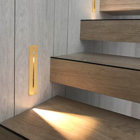 Applique murale LED en aluminium Détecteur de mouvement rectangulaire | Noir-Gris & Blanc IP65 Applique d'escalier extérieur 3W avec capteur