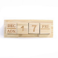 Calendrier de bureau perpétuel en bloc de bambou écologique, calendrier en bois avec mois, date, semaine, cube, décoration de table de bureau