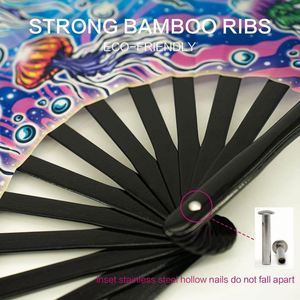 Large DIY Angel Hand Fan for Halloween Christmas Parties Eco-friendly Bamboo UV Printed Carved Advertising Traditional Hot Sale - Product Image 4