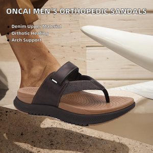 ONCAI Tongs orthopédiques <span class=keywords><strong>pour</strong></span> hommes, <span class=keywords><strong>sandales</strong></span> de marche avec soutien de la voûte <span class=keywords><strong>plantaire</strong></span>, <span class=keywords><strong>pour</strong></span> la récupération sportive, orthopédiques, en denim, fermeture auto-agrippante, <span class=keywords><strong>fasciite</strong></span> <span class=keywords><strong>plantaire</strong></span> - Product Image 2