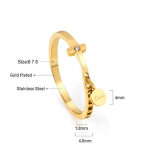 Gold Plated Cubic Zircon Custom Trendy Ring for Women 2021 New Arrived <b>Couple</b> Metal Rings - Product Image 2