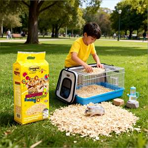 Escamas de Madera de Pino 100% Naturales y Ecológicas de Dongnai PETS Factory, Libres de Polvo, con Control de Olores Extra, Altamente Absorbentes, en Forma de Tiras, 1 kg - Product Image 1