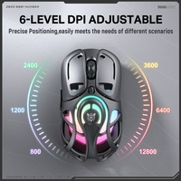 Souris de jeu sans fil ultralégère ONIKUMA DM02 2.4G Tri-Mode 12800DPI RGB ergonomique
