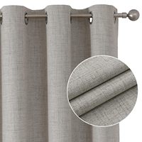 Juego de 2 Paneles de Cortinas Blackout Modernas 100% Lino para Dormitorio, con Aislamiento Térmico y Ojales, de Arpillera para Oscurecer la Habitación, para Sala de Estar