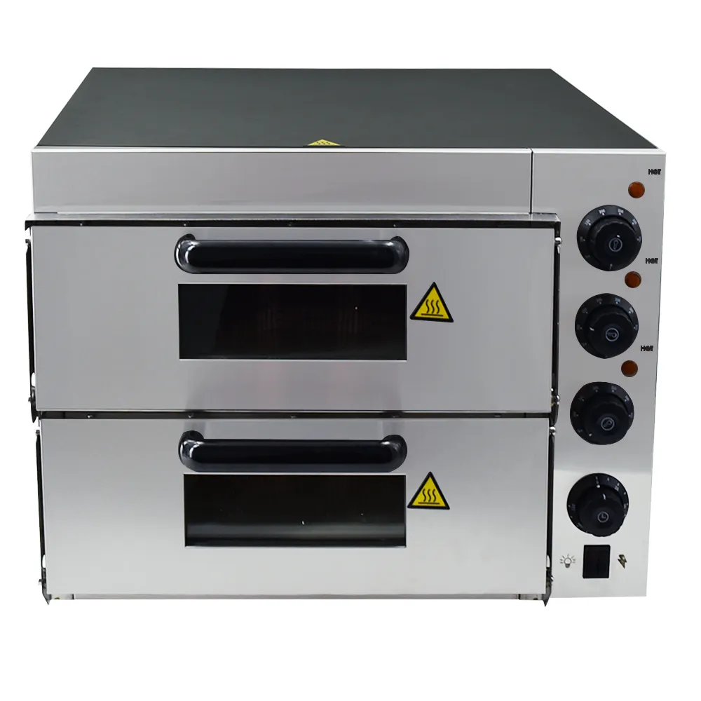 Fabricante profesional, máquina de horno de pizza eléctrica fresca y duradera, pizza de máquina para hacer dos cubiertas, equipo de panadería para interiores