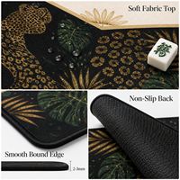 Tapis de jeu de mahjong et poker moderne avec éléments chinois originaux, pour 4 joueurs, résistant aux taches, antidérapant, design personnalisable