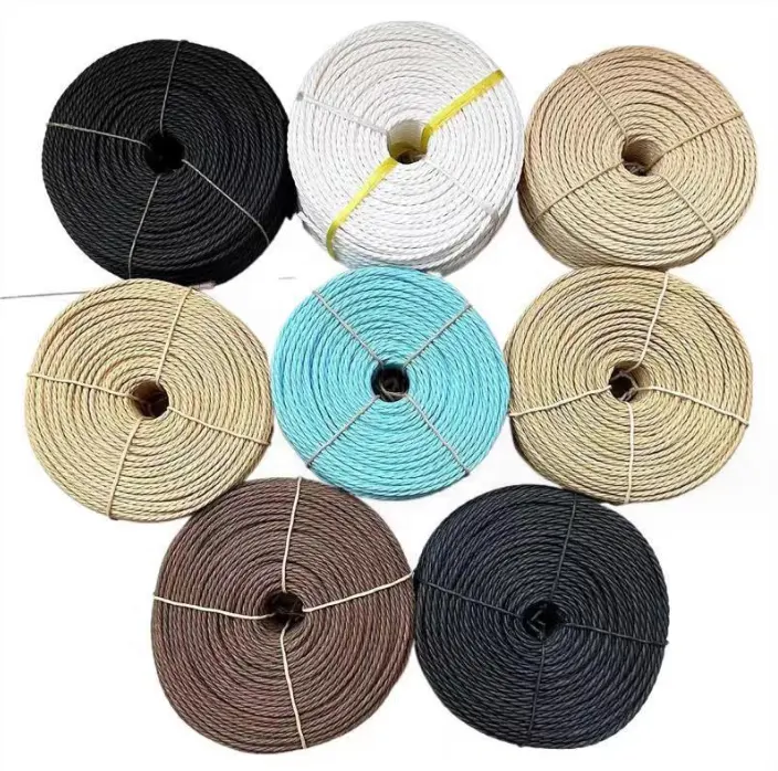 waterproof paper rope 3 ply twisted twine paper cord for chair weaving knitted