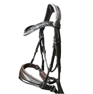 Bride d'équitation réglable en cuir de haute qualité, bride automatique, pour course hippique - Product Image 1