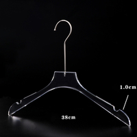 Cintre en plastique transparent personnalisé avec logo, organisateur de vêtements, crochet en chrome doré, cintre en acrylique transparent pour vêtements