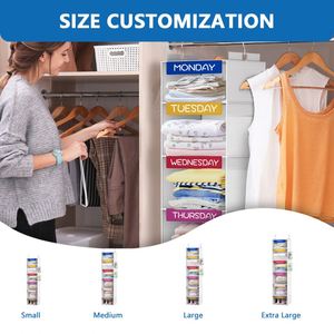 Organizador de Armario Colgante Semanal de 6 Estantes con 2 Ganchos Resistentes, Ahorra Espacio para el Dormitorio, Plegable - Product Image 2