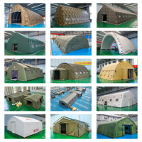 Tente de Secours Gonflable d'Urgence Quatre Saisons Double Couche 36 PVC Imperméable Abri Portable pour Catastrophes Temporaire 36 ㎡