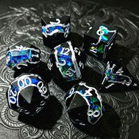 Jeu de dés de luxe en résine numérique fait main, multi-profilés à angle droit, 7 pièces, pour jeux de rôle de table Dungeons & Dragons