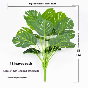 Искусственные растения в скандинавском стиле, 18 голов, зеленое дерево, бонсай, листья черепахи, бамбуковые пластиковые украшения в горшках - Product Image 3