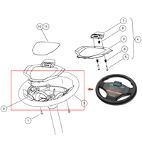 Volant Hexagonal de Golf Electric Carhexagonal pour Club Car, Carryall 1700 4x4 , Buggy Car Vehicle Parts OEM 103724501