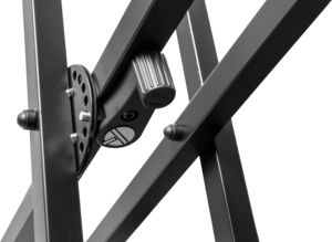 QUIK LOK - QL/742, support "X" à double niveau robuste, contreventement en acier 30x30mm, réglable en hauteur, fiable et solide, noir - Product Image 5