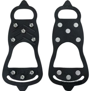 Chaussures de protection en silicone pour l'extérieur, crampons antidérapants pour la glace, la neige, l'escalade, l'alpinisme, 5 dents, 8 dents, simples, faciles à porter, traction - Product Image 3