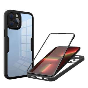 Funda protectora transparente de cobertura total, a prueba de golpes, con carcasa y película integradas, compatible con iPhone 16/14 Pro Max, 13 y 12. - Product Image 1