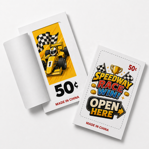 Free Design Custom Print Traffic Jam Theme Double Sided Variable Data Pull Tab Tickets Instant Prize Break Open Tickets - Product Image 1