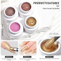 Deroi Gel Constructeur Thixotrope à Paillettes Fines, Faible Viscosité, Empêche le Débordement du Gel, Thixo-Gel Constructeur pour Extension d'Ongles