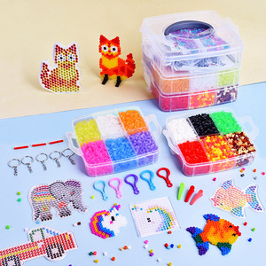 Tablero <span class=keywords><strong>de</strong></span> rompecabezas <span class=keywords><strong>de</strong></span> cuentas Perler <span class=keywords><strong>de</strong></span> 5mm educativo para niños, caja <span class=keywords><strong>de</strong></span> plástico <span class=keywords><strong>de</strong></span> 24 colores con accesorios hechos a mano DIY Perler BeadsToy - Product Image 4