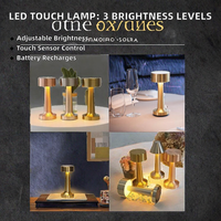 Lampe de table LED portable DC moderne sans fil avec capteur tactile Luminosité à 3 niveaux Batterie rechargeable Utilisation 48 heures Dimmable