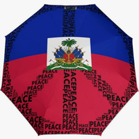 Parapluie Automatique Imperméable et Anti-UV avec Motif Imprimé Thème Drapeau National Haïtien – Design Attrayant