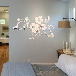 3D <b>Mirror</b> Wall Stickers Flower Shape <b>Acrylic</b> Home Decoration For Bedroom Living Room Contemporary Design - Product Image 1