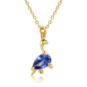 ROXI Collar con Colgante de Dinosaurio con Circonita y Baño de Oro de 18k, Joyería para Niños y Mujeres - Product Image 1