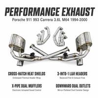 Collecteur d'échappement 4-into-1 en acier inoxydable SUS304, soudé TIG, longueurs égales, pour Porsche 911 993 Carrera 3.6L M64 (1994-1998)