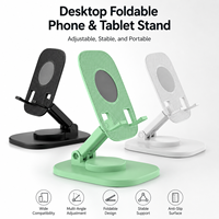 Support de téléphone portable pliable rotatif à 360° en ABS, avec patins antidérapants, compatible avec plusieurs marques de téléphones et tablettes, pour la maison et le bureau