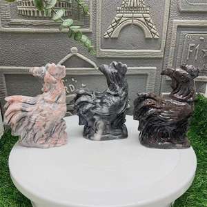 Grosir warna campuran alami batu akik kristal hewan ukiran penyembuhan kristal ayam besar untuk hadiah dekorasi - Product Image 1