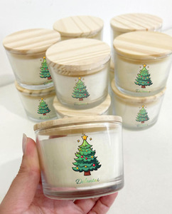 Bougies de Noël les plus vendues-Bougies en cire de soja comme cadeaux avec logo personnel et couvercle en <span class=keywords><strong>bois</strong></span> pour la décoration de la maison - Product Image 3