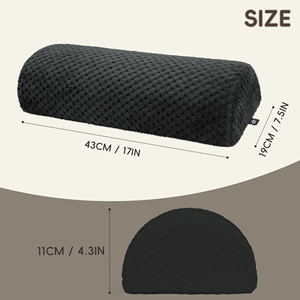 Coussin de soutien lombaire ergonomique en tricot, noir uni, forme oblongue, pour massage, rembourrage en polyester et coton - Product Image 2