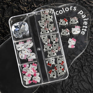 Accesorios de <span class=keywords><strong>Uñas</strong></span> 3D de <span class=keywords><strong>Hello</strong></span> <span class=keywords><strong>Kitty</strong></span>, Lindas Decoraciones de <span class=keywords><strong>Uñas</strong></span> con Pedrería de Resina de Dibujos Animados, Adornos de <span class=keywords><strong>Uñas</strong></span> con Lazo de Gato KT para Manicura DIY - Product Image 6