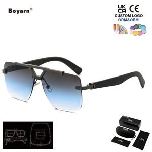 <span class=keywords><strong>Gafas</strong></span> de Sol Boyarn 2027 para Hombre, Diseño Steampunk de Doble Barra, Montura Abierta, Protección UV, <span class=keywords><strong>Gafas</strong></span> Protectoras Retro - Product Image 4