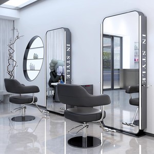Miroir de coiffure éclairé avec cadre doré de luxe, miroir de salon double face <span class=keywords><strong>à</strong></span> LED avec verre anti-explosion - Product Image 3