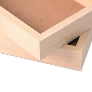 إطار صورة خشبي أسود حديث من خشب ليفي متوسط الكثافة مربع ومستطيل الشكل بصندوق ظل عميق لتصميم بطاقة الذكرى السنوية لحفلات الزفاف للبيع بالجملة