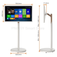 Mini TV LED HD 1080 Portátil para Exteriores, Pantalla Táctil WiFi, Monitor Inteligente con Base y Elevación, Ideal para Estudio
