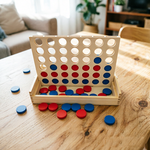 Set da Gioco Gigante in Legno Connect 4: Gioco da Tavolo Strategico per 2 Giocatori, Famiglia, Quattro in Fila, Combo <span class=keywords><strong>Tic</strong></span> Tac Toe - Product Image 5