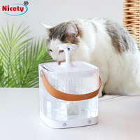 Distributeur d'eau électronique automatique pour animaux de compagnie, distributeur de nourriture pour chien avec poignée, fontaine à eau portable avec capteur sans fil rechargeable
